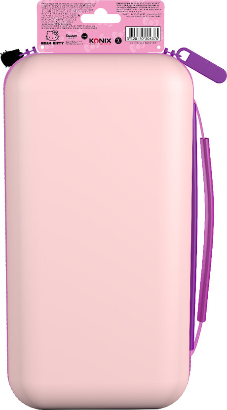 Housse de protection et transport - KONIX - Hello Kitty Nintendo Switch 2 - Rangement accessoires - Motif 3D - Rose