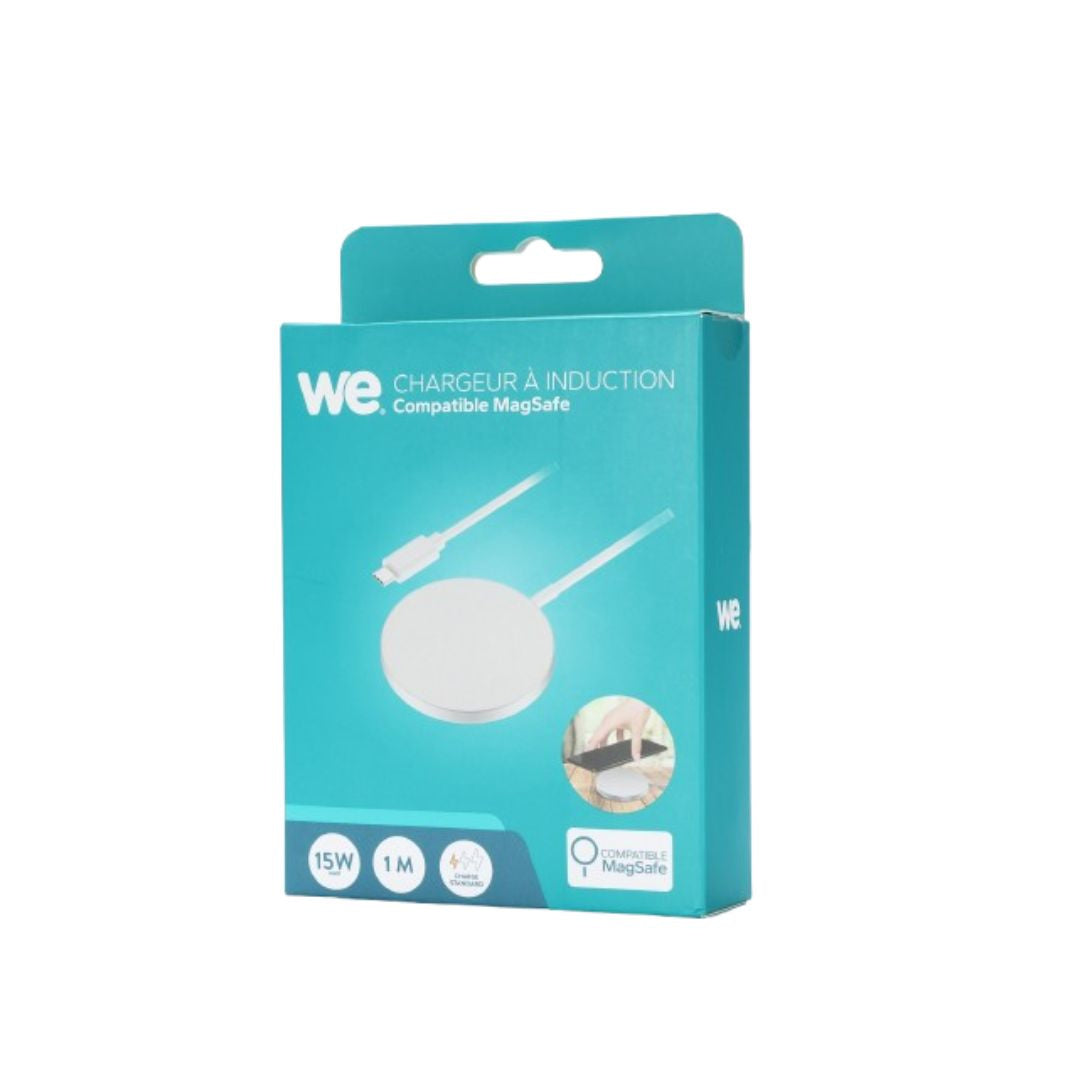 Chargeur à induction blanc - Compatible MagSafe - Charge rapide jusqu'à 15W - US