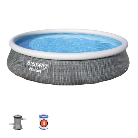 Kit piscine gonflable BESTWAY - Fast Set - 396 x 84 cm - Ronde (Filtre a cartouche, 1 cartouche)