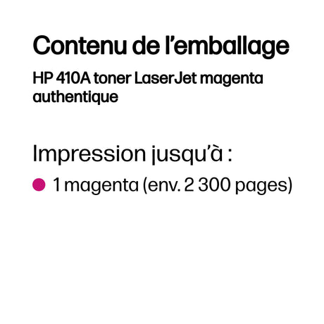 Cartouche d'encre Hp TONER 410 A MAGENTA