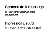Cartouche Toner Authentique HP Cyan 131A CF211A - Pour LaserJet Pro M251/M276