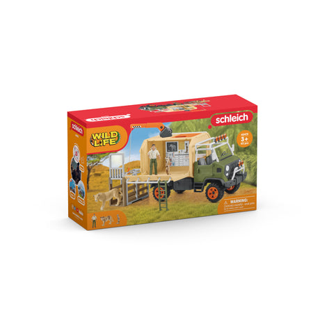 Gros camion de sauvetage d'animaux, coffret de jeu de 45 pieces avec 2 figurines d'animaux, 1 figurine de ranger articulée et des