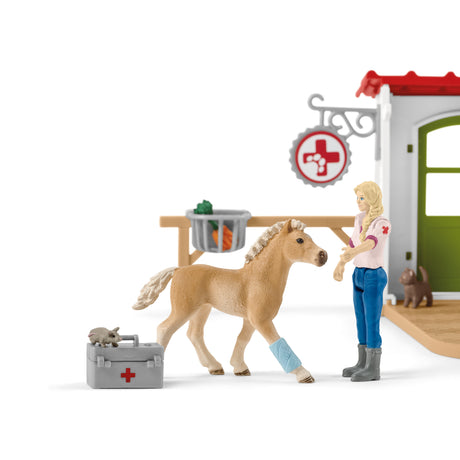 Cabinet vétérinaire avec animaux, coffret de 43 pieces avec figurine vétérinaire, animaux et accessoires, jouets animaux de la