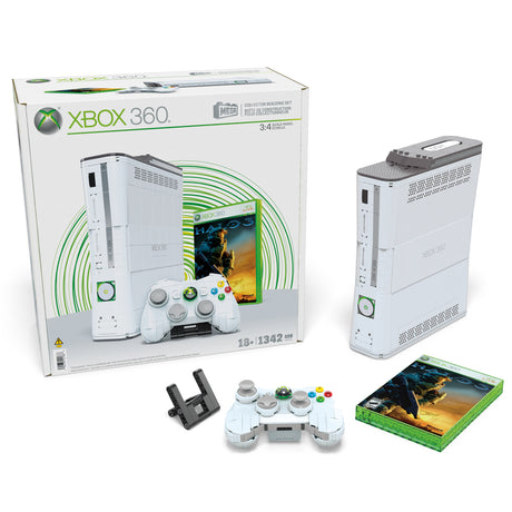 Coffret de Construction - MEGA - Réplique Xbox 360 - 1342 pieces - Manette avec LED - Pour Adultes