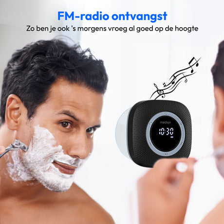 Radio de Douche - MEDION - FM - Bluetooth - IPX6 - Ventouse de fixation - Noir
