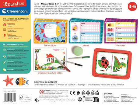 Jeu d'écriture pour enfants - Clementoni - Mon atelier d'écriture - Alphabet et pré-écriture