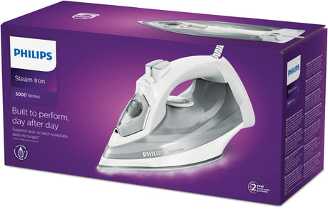 Fer a repasser - PHILIPS - DST5010/10 - Fer a vapeur Série 5000 - 40gr/min vapeur continue - 2400W - Blanc