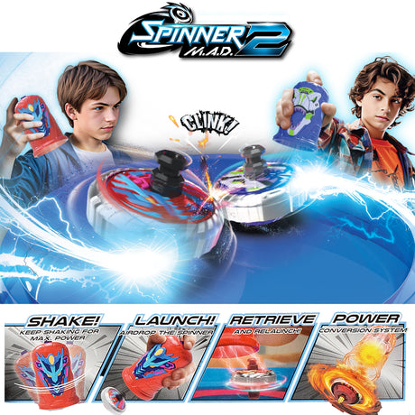 Jeu d'ambiance - SILVERLIT - SPINNER MAD 2 - 2 toupies - 1 arene - a partir de 5 ans