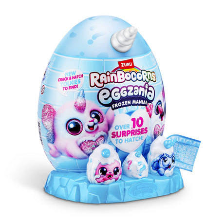 oeuf surprise peluche - RAINBOCORNS - Eggzania Frozen Mania - Theme givré - Peluche a découvrir - Accessoires inclus