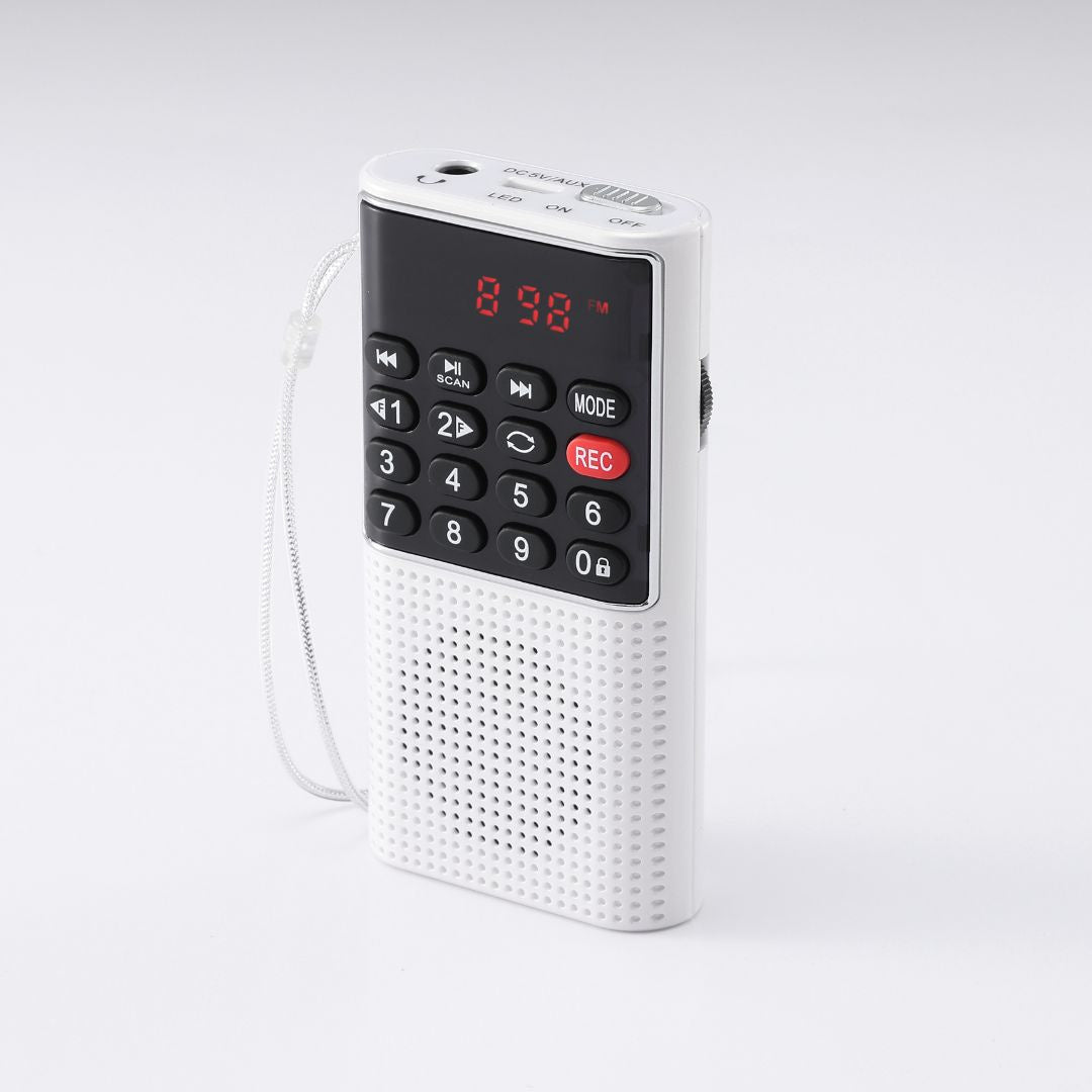 RADIO DE POCHE rechargeable FM, lecteur de carte micro SD RMS 3W, prise casque B