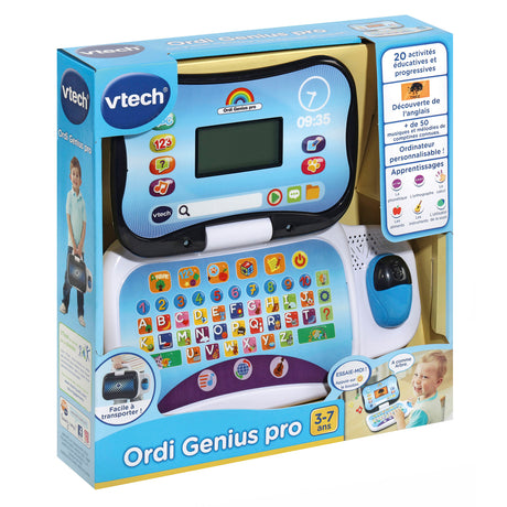 Ordinateur éducatif VTECH ORDI GENIUS PRO NOIR pour enfants de 3 a 7 ans avec souris et 20 activités incluses