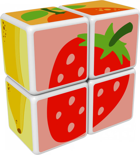 Blocs magnétiques - GEOMAG - Magicube 131 - 7 pieces - Fruits imprimés - Cartes incluses
