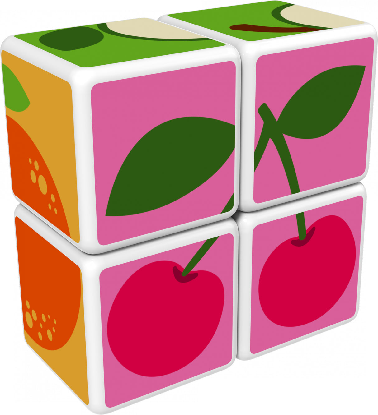 Blocs magnétiques - GEOMAG - Magicube 131 - 7 pieces - Fruits imprimés - Cartes incluses