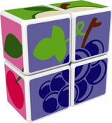 Blocs magnétiques - GEOMAG - Magicube 131 - 7 pieces - Fruits imprimés - Cartes incluses