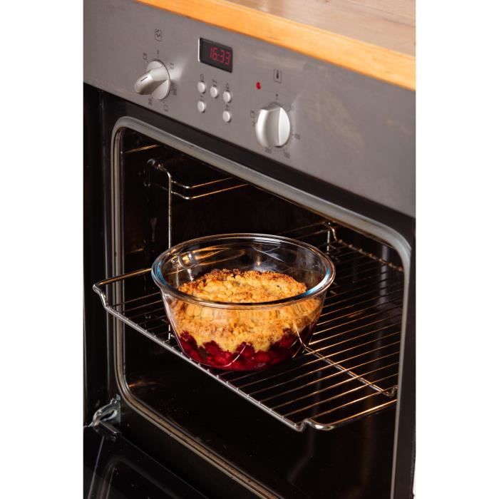 Boîte ronde avec couvercle - PYREX - 1451034 - 20 cm - 1,6 L - Cook & Go - Base en verre borosilicate