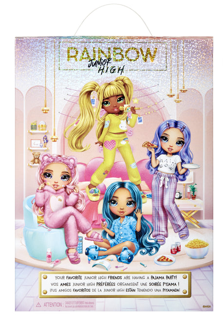 Junior High Pyjama Party - Poupée mannequin articulée 22cm - Bella (rose) - Nombreux accessoires - a partir de 4 ans