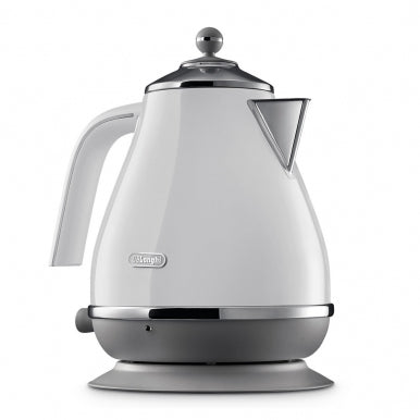 Bouilloire DELONGHI ICONA CAPITALS - 1,7L - Acier inoxydable - Base amovible et pivotante 360° - Filtre anticalcaire - Blanc