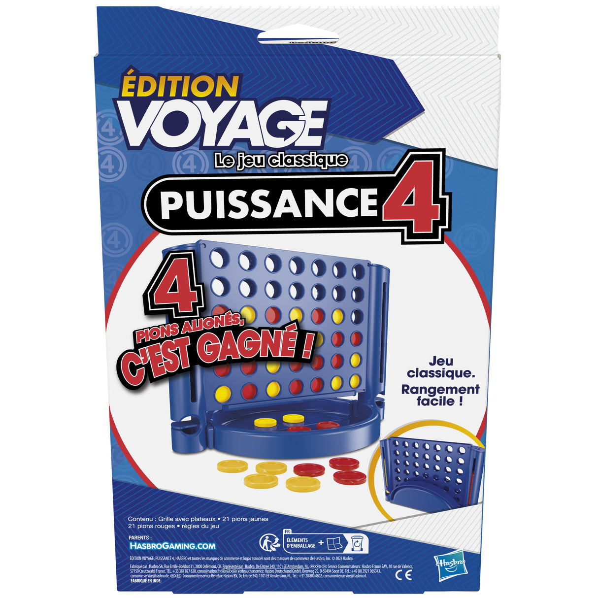 Puissance 4 Voyage, jeu de société de voyage pour 2 joueurs, jeu de voyage, Des  6 ans, Hasbro Gaming