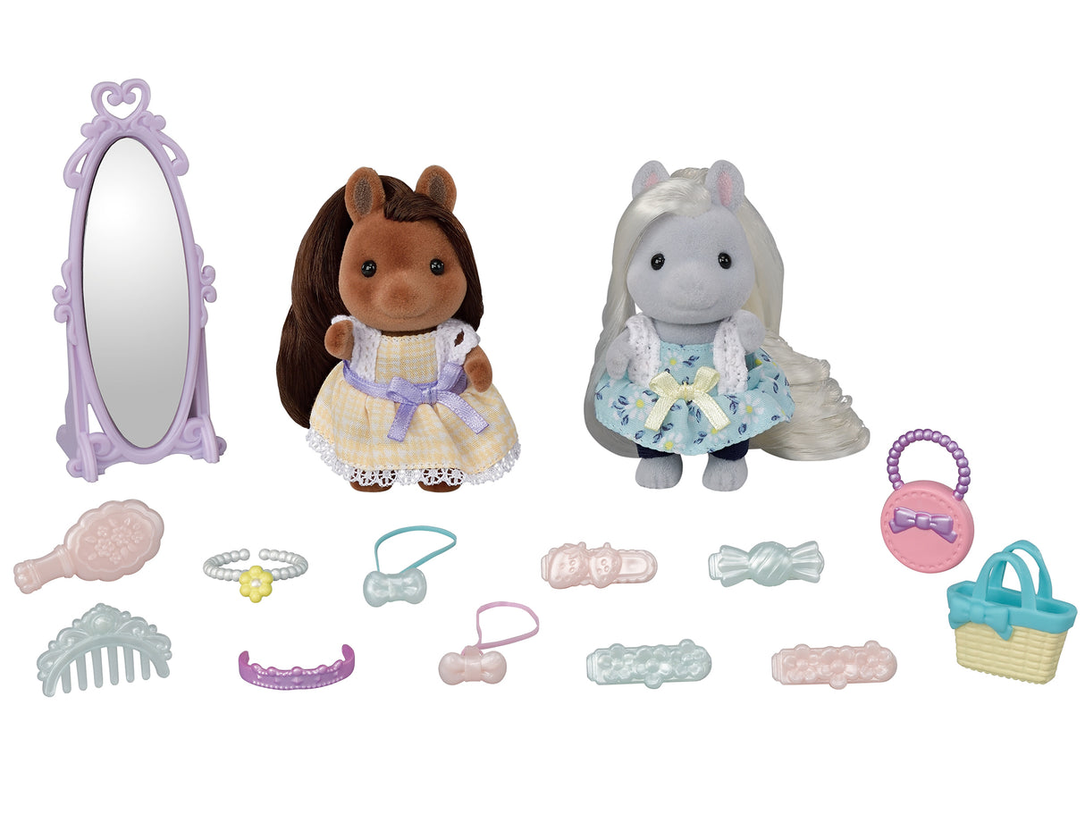 SYLVANIAN FAMILIES - Les amis poney et leurs kits de coiffure