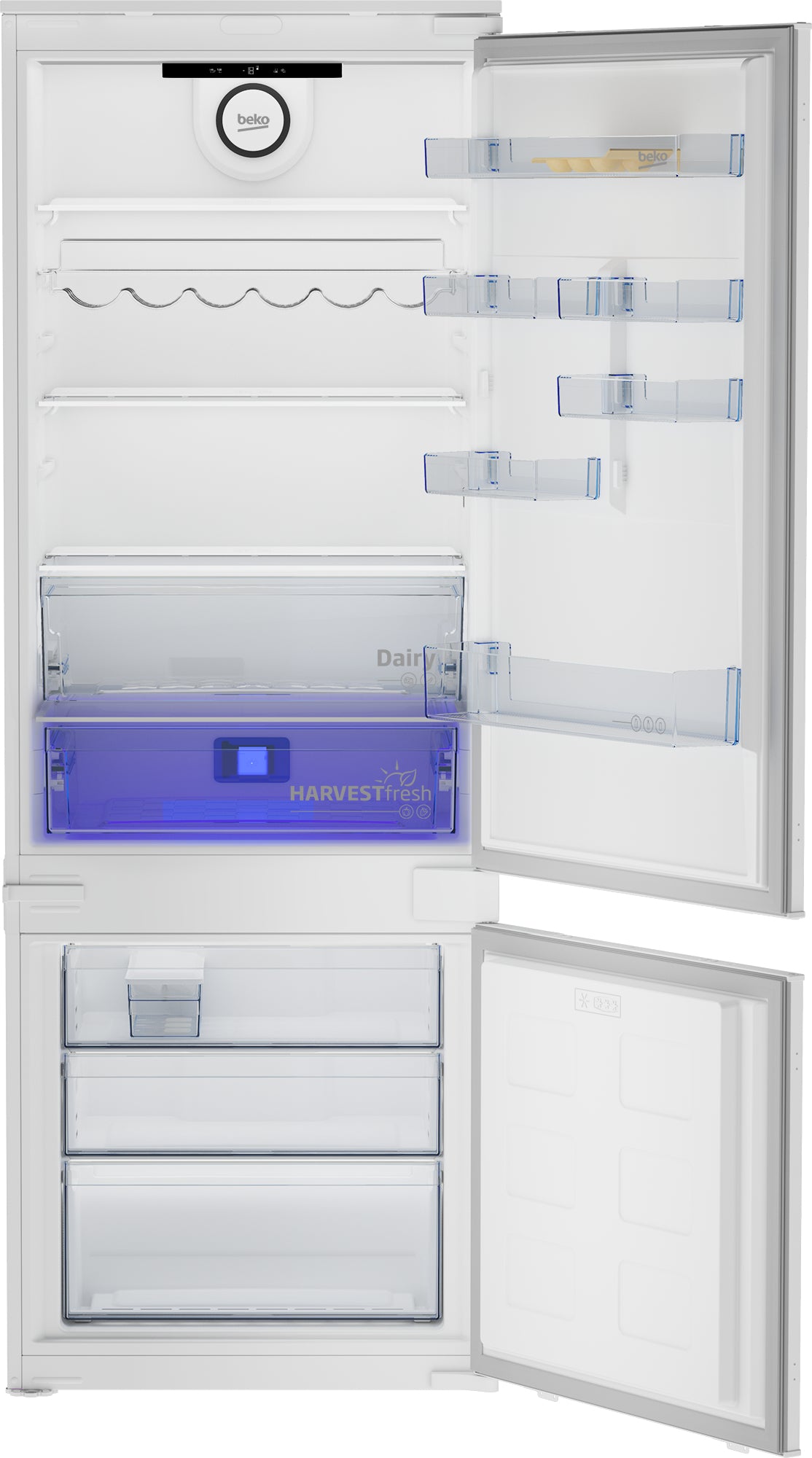 Réfrigérateur encastrable BEKO - Technologie Harvestfresh - 2 portes - 400L - Froid brassé