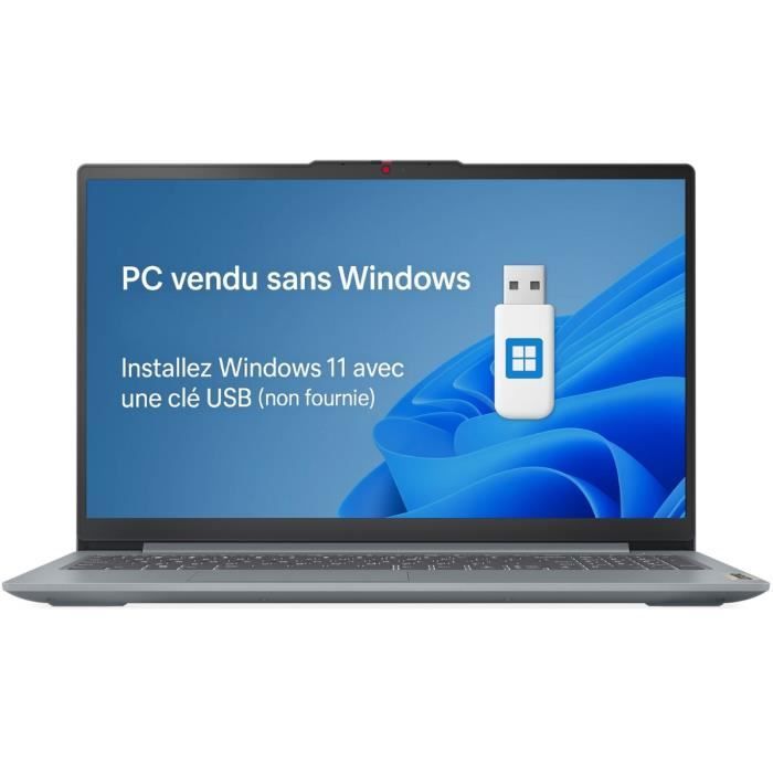 PC Portable LENOVO IdeaPad Slim 3 15ABR8 | Sans Windows - 15'' FHD IPS - Ryzen 5 5625U - RAM 16 Go - SSD 512 Go - AZERTY