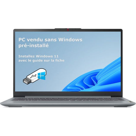 PC Portable LENOVO IdeaPad Slim 3 15AMN8 | Sans Windows - 15,6'' FHD - Ryzen 3 7320U - RAM 8 Go - SSD 512 Go - AZERTY