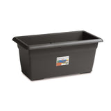 STEFANPLAST Bac a fleur/Jardiniere rectangulaire MEDITERRANEO - 110L - 100x45x40H cm - Plastique - Anthracite