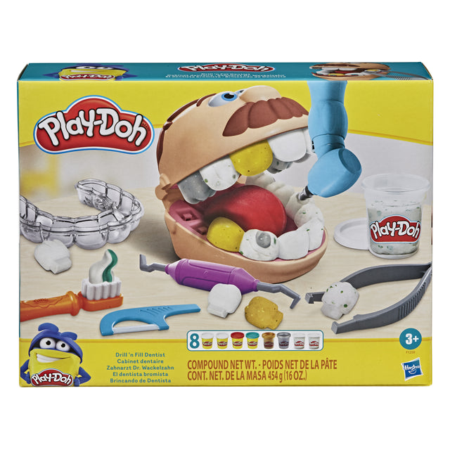 Play-Doh Cabinet dentaire pour enfants, 8 Pots de pâte a modeler atoxique, playdoh classique, des 3 ans