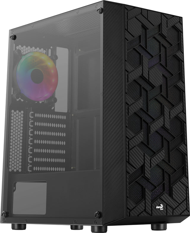 Boitier Moyen Tour ATX AeroCool Hive v2 RGB avec panneau vitré (Noir)
