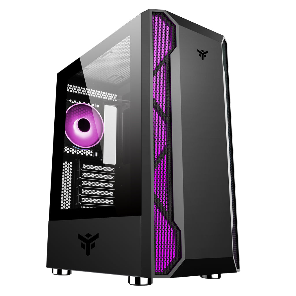 Boitier Moyen Tour ATX iTek Vertibra X210 RGB avec panneau vitré (Noir)