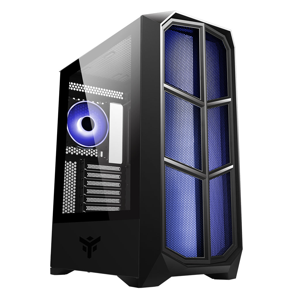 Boitier Moyen Tour ATX iTek Vertibra Y210 RGB avec panneau vitré (Noir)