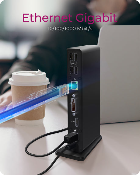 Station d'accueil USB-C 3.0 Icy Box IB-DK2241AC avec alimentation (Noir)