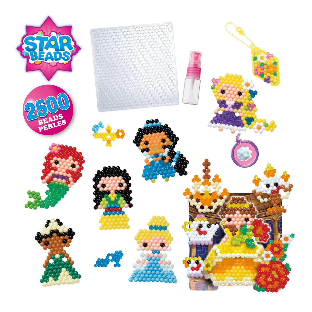 Aquabeads La box Princesses Disney, Jouet, perles qui collent avec de l'eau, Convient aux enfants a partir de 4 ans