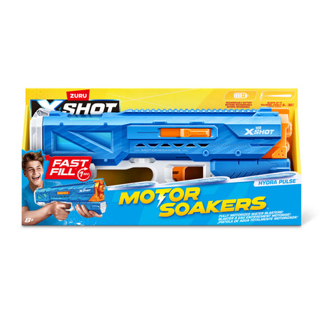 Pistolet a eau motorisé - ZURU - X-SHOT Hydra Pulse - Remplissage rapide - Batterie rechargeable - Portée 9 m - Réservoir 650 ml