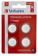 Lot de 4 Piles plates Verbatim Premium CR2032 3V