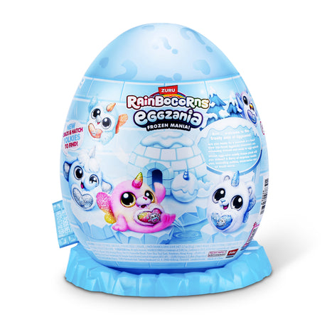 oeuf surprise peluche - RAINBOCORNS - Eggzania Frozen Mania - Theme givré - Peluche a découvrir - Accessoires inclus