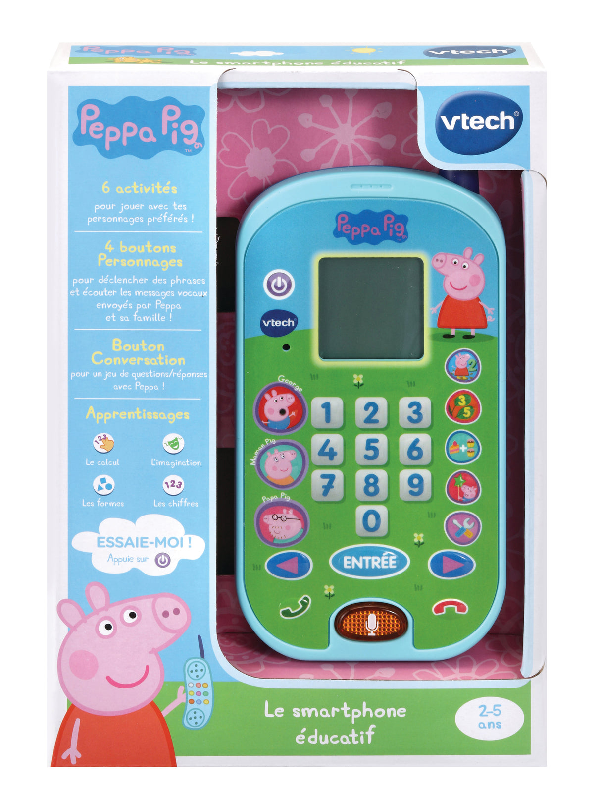 Téléphone enfant - VTECH - Peppa Pig - Sons amusants - Éducatif