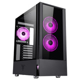 Boitier Moyen Tour ATX iTek Vertibra Q210 RGB avec panneaux vitrés (Noir)