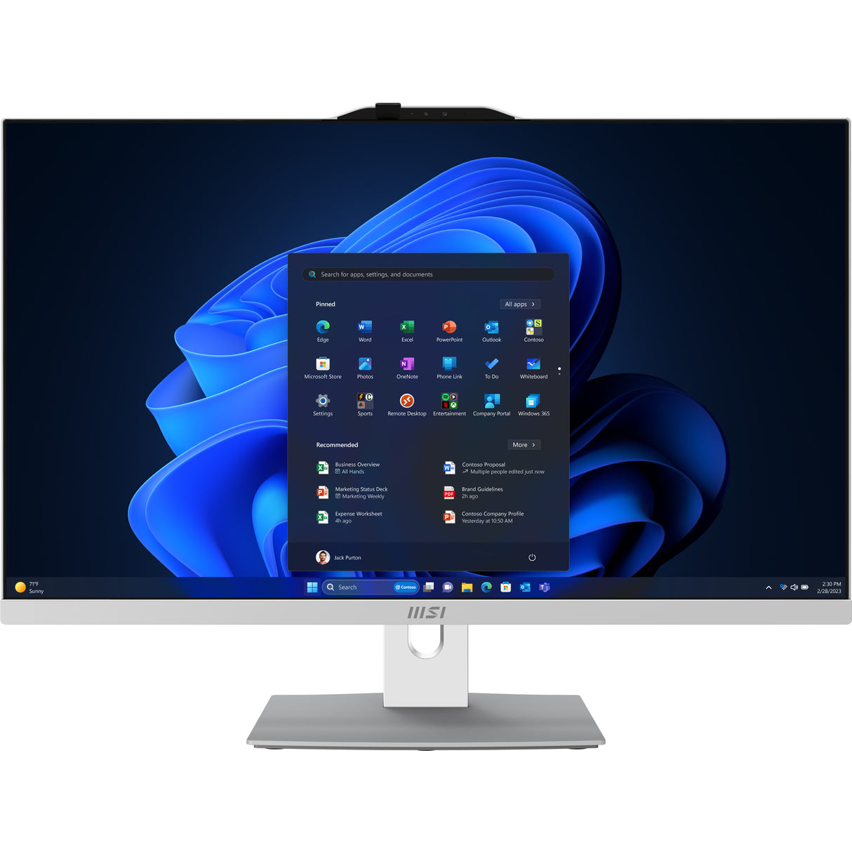 PC Tout-en-un MSI - 27'' - Sans Windows -Ecran FHD - Core 7 150U - RAM 16Go - Stockage 1To - Pied ajustable - Clavier et souris