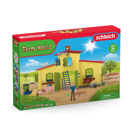 Coffret ferme éducative de 92 pieces avec animaux et accessoires, figurine miniature, Schleich 42605 Farm World