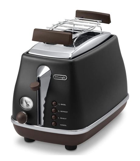 Grille-pain - DELONGHI - CTOV2103.BK - 900 W - 2 fentes - Noir mat / Chocolat