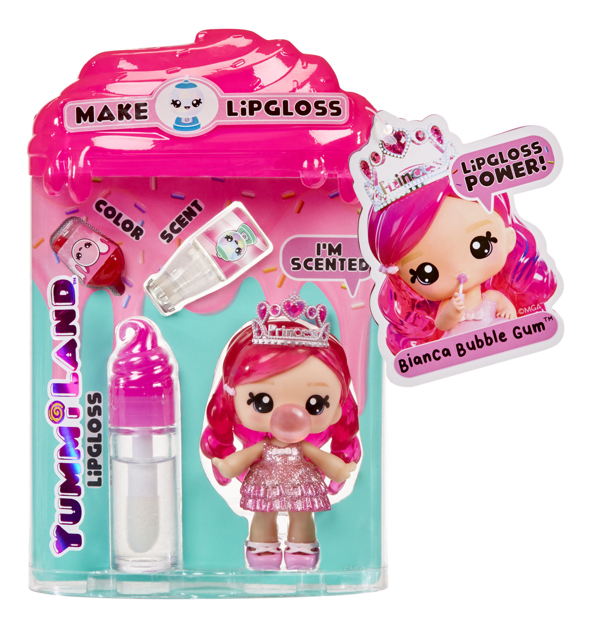 Yummiland - 1 poupée 10 cm et un gloss pailleté a créer - Bianca - Goűt Chewing Gum - Des 4ans