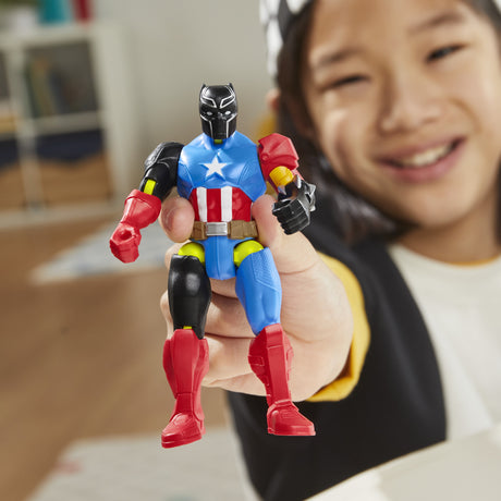 MixMashers Black Panther, figurine 12 cm personnalisable a mélanger et combiner avec accessoires, Marvel, des 4 ans