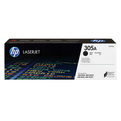 Cartouche de toner HP 305A (CE410A) noir pour imprimantes LaserJet Pro 300/400 - Capacité 2200 pages