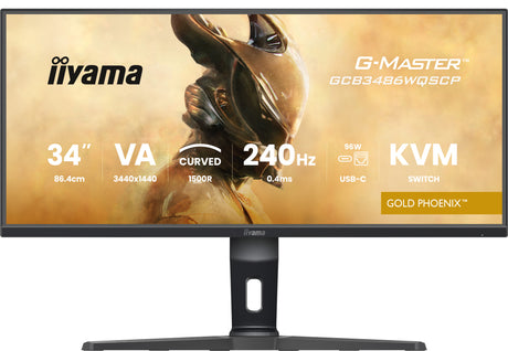 Ecran PC Gamer incurvé - IIYAMA - 34 - WQHD - 240Hz - Dalle VA - 0.4ms - Réglable en hauteur - G-Master GCB3486WQSCP-B1