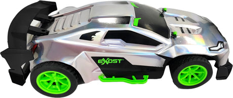 Voiture Télécommandée - EXOST - Metal Chrome 1:14 - 15 km/h - 31 -5 cm - argent et vert - des 5 ans