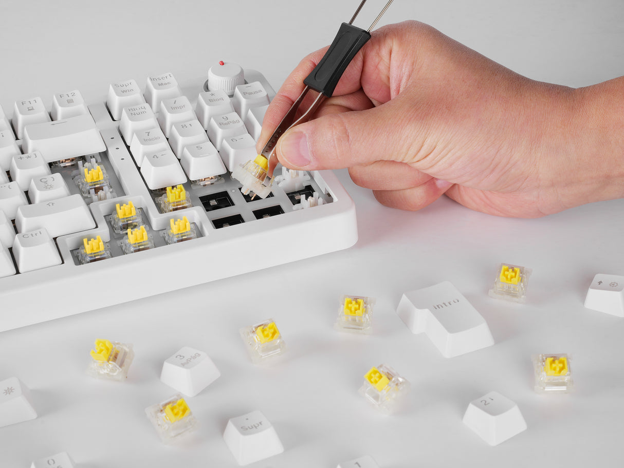 Clavier Gamer mécanique (Yellow Switch) Mars Gaming MKPro RGB (Blanc)