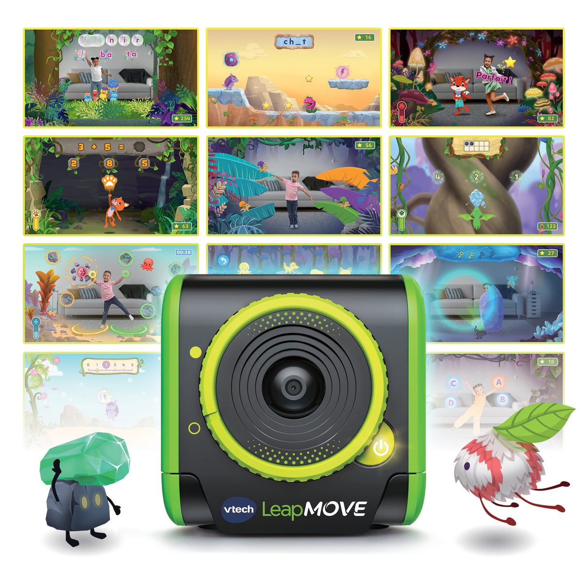 VTECH CONSOLE TV LEAPMOVE, Console éducative,  Pas besoin de manette, 25 jeux et aventures inclus, Des 4 ans