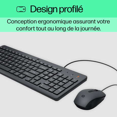 Ensemble Clavier Souris filaires HP 150 - AZERTY