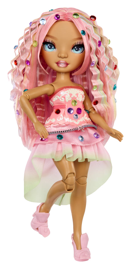 Rainbow High - Poupée Mannequin Be Dazzling - Adeline Rose - 28 cm - Pierres précieuses scintillantes et accessoires inclus